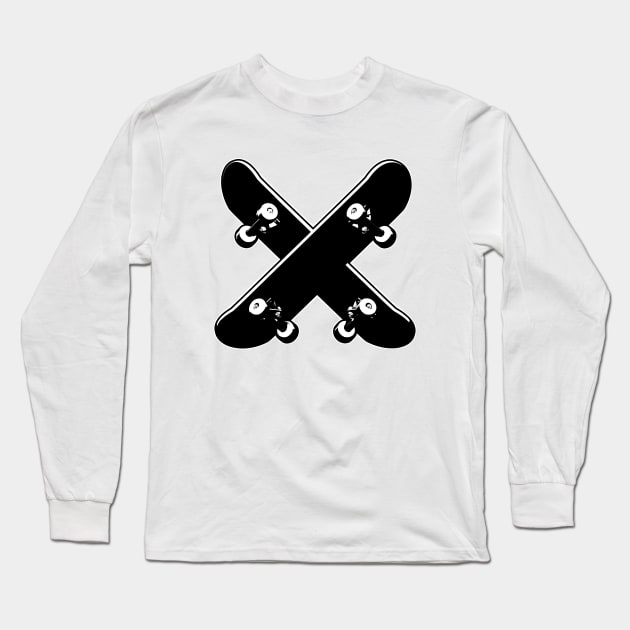 Crossed Skateboards Long Sleeve T-Shirt by AKdesign